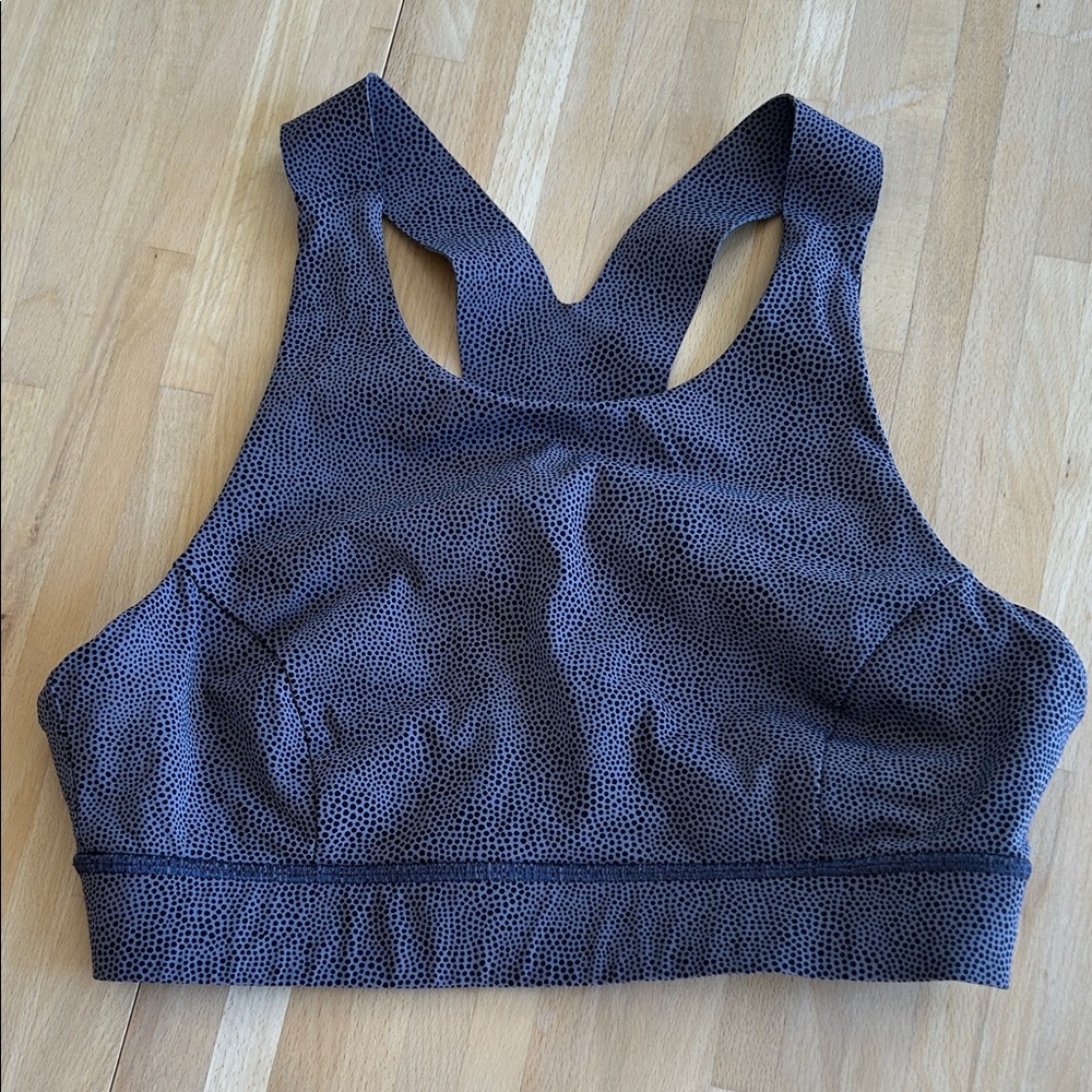 Lululemon Athletica Black Patterned Sports Bra - Size 8